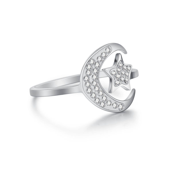 ANELLO CON LUNA E STELLA MIS 14