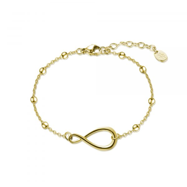 BRACCIALE INFINITO E SFERE ORO