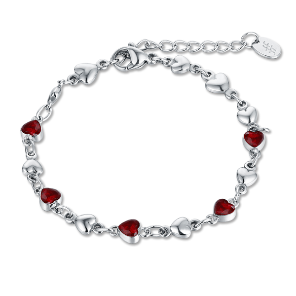 BRACCIALE CUORI ROSSI