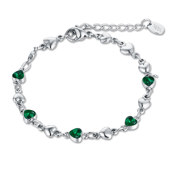 BRACCIALE CUORICINI VERDE