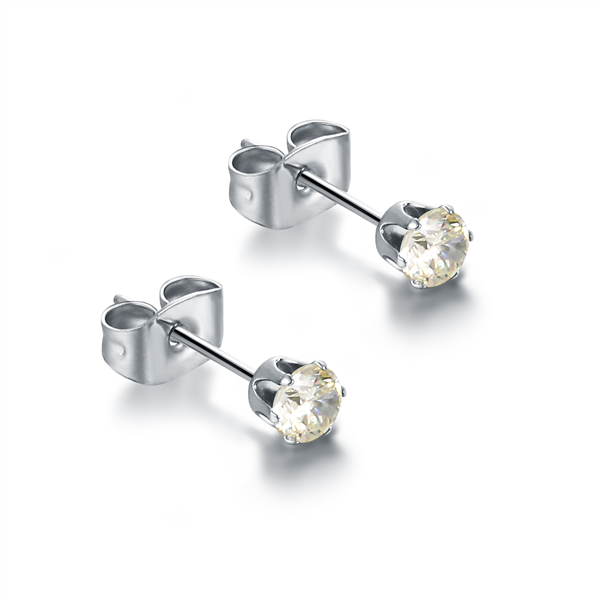 ORECCHINI PUNTO LUCE BEIGE 3MM