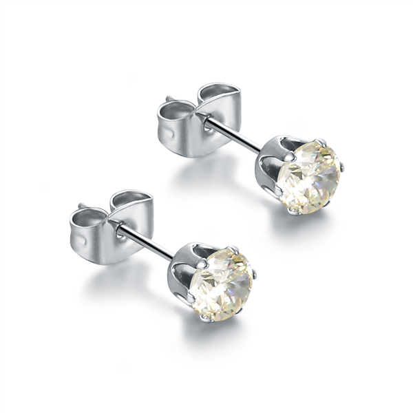 ORECCHINI PUNTO LUCE BEIGE 5MM
