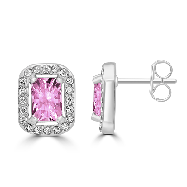 ORECCHINI RETTANGOLO ROSA