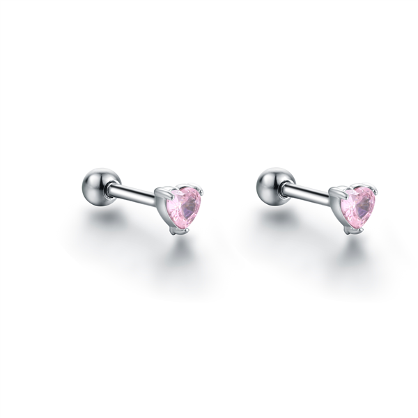 ORECCHINI PIERCING CUORI ROSA