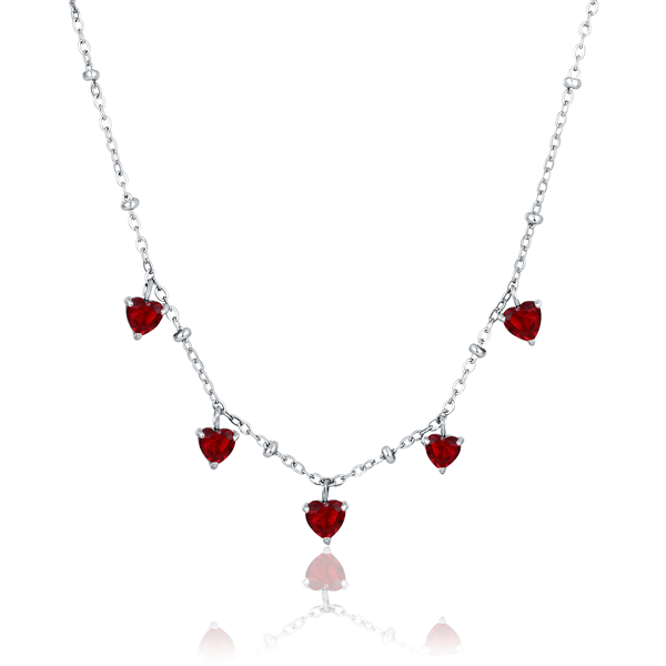 COLLANA CUORI ROSSI PENDENTI