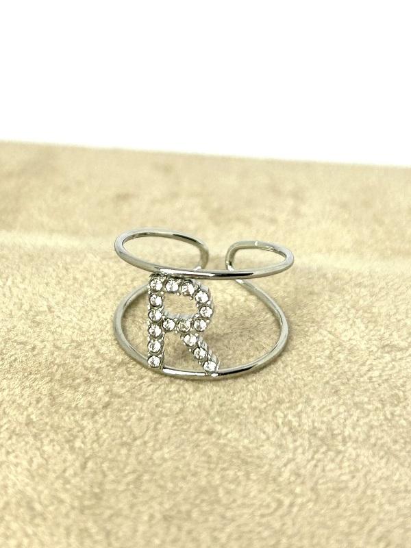 Anello Lettera Strass