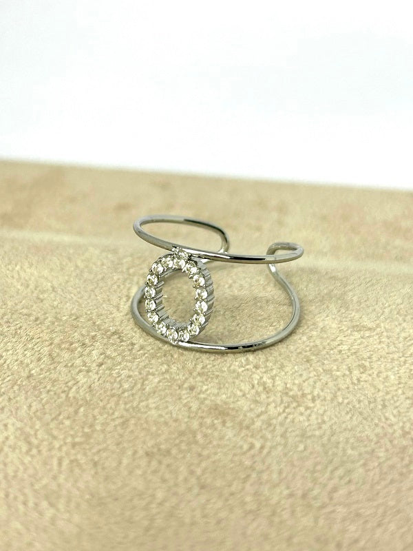 Anello Lettera Strass