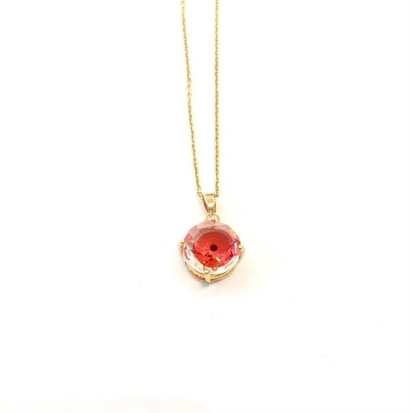 COLLANA OCCHIO VETRO ROSSO ORO