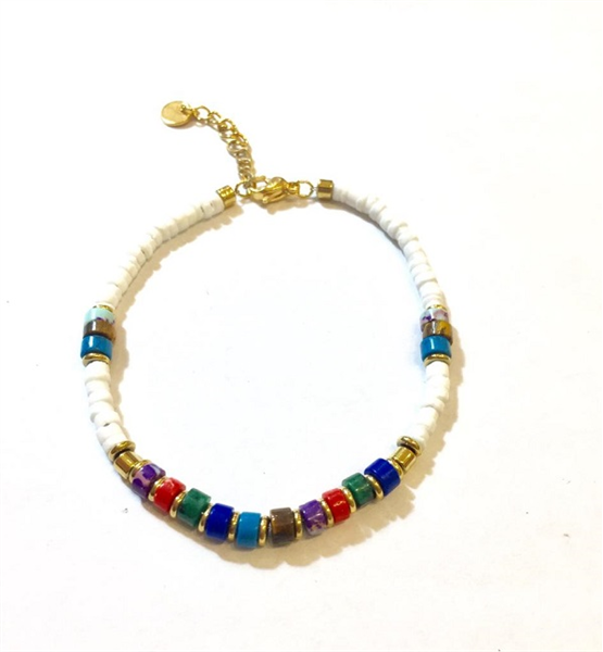 BRACCIALE BIANCO CON PIETRE