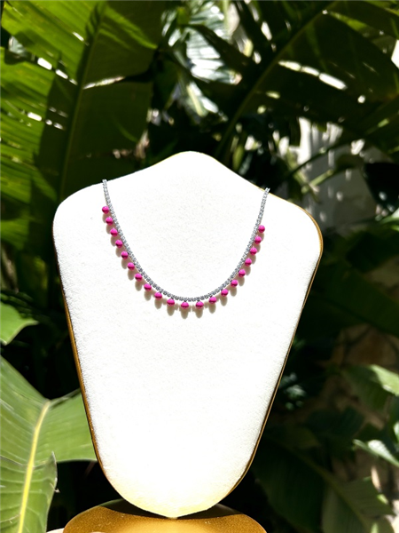 COLLANA JUSTINE FUCSIA