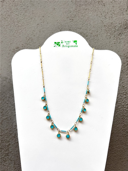 COLLANA MADEIRA TURCHESE