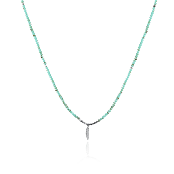 COLLANA TURCHESE E PIUMA