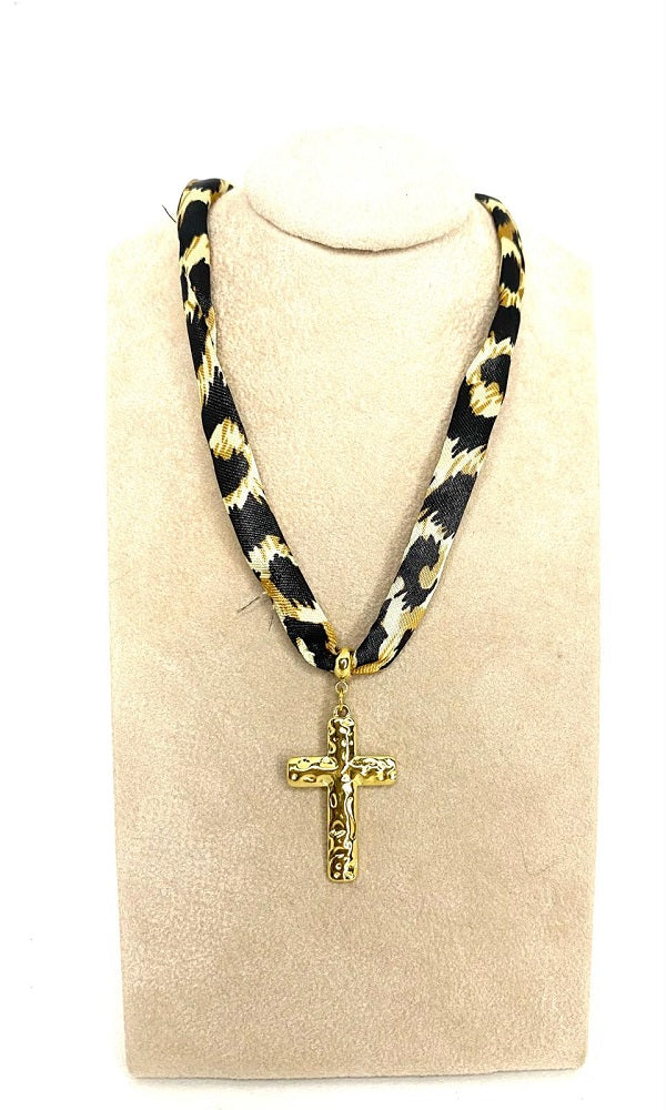 Collana Croce Leopard