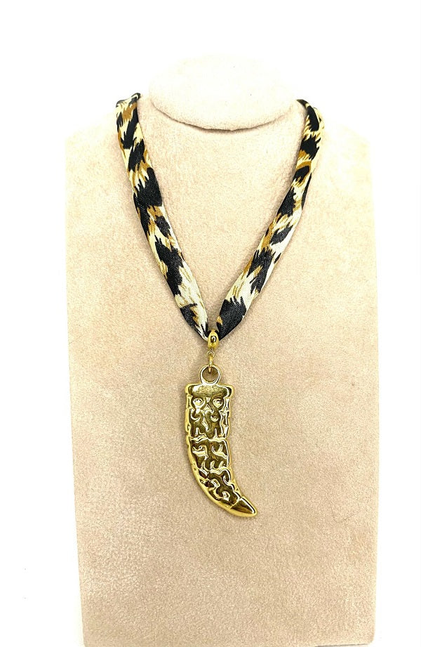 Collana Corno Leopard