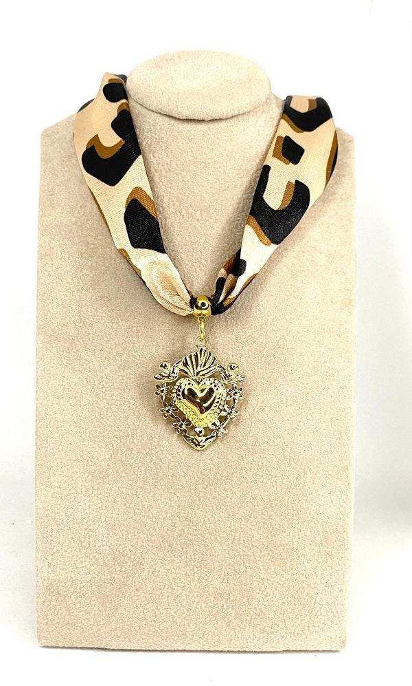 Choker Leopard Heart