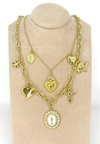 COLLANA CHARMS E MADONNINA