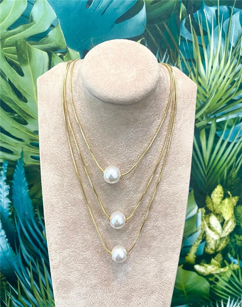 COLLANA TRE FILI PERLE