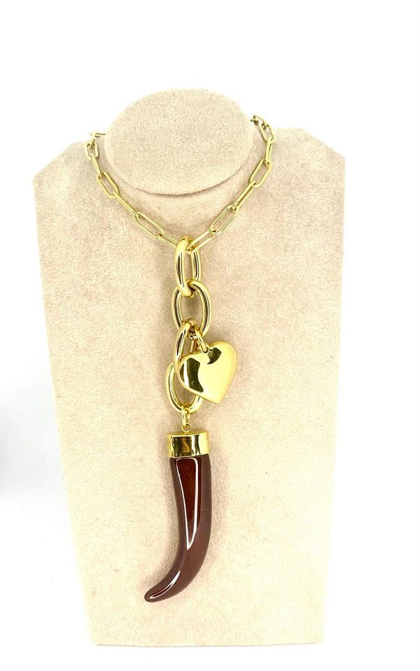 Collana Corno E Cuore