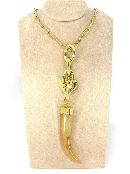 COLLANA CORNO E CUORE
