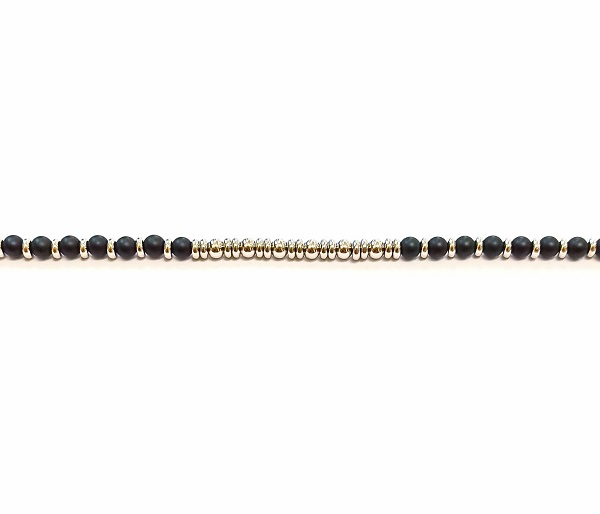 BRACCIALE NERO CON ANELLINI