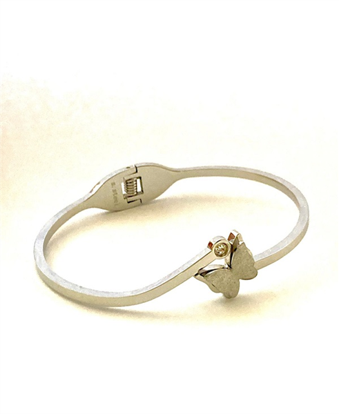 BRACCIALE RIGIDO CON FARFALLA ARGENTO