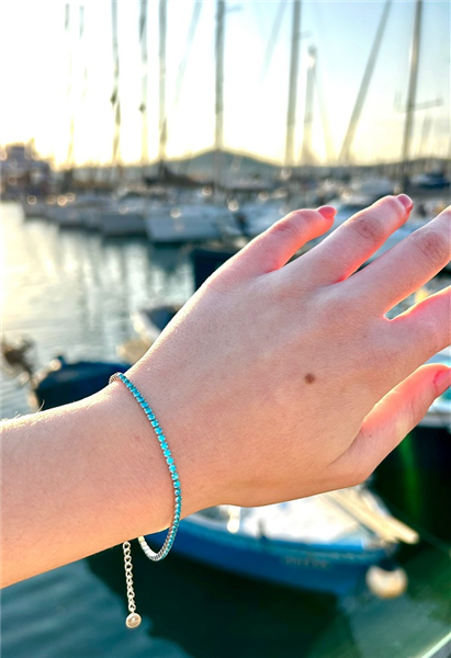 BRACCIALE TENNIS TURCHESE