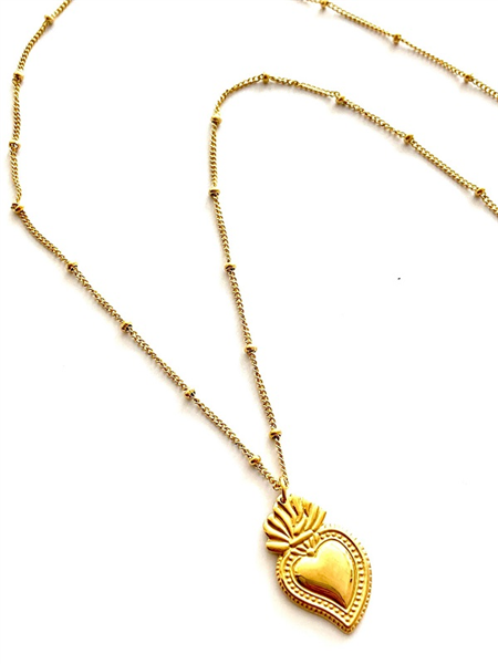 COLLANA CON CUORE SACRO ORO