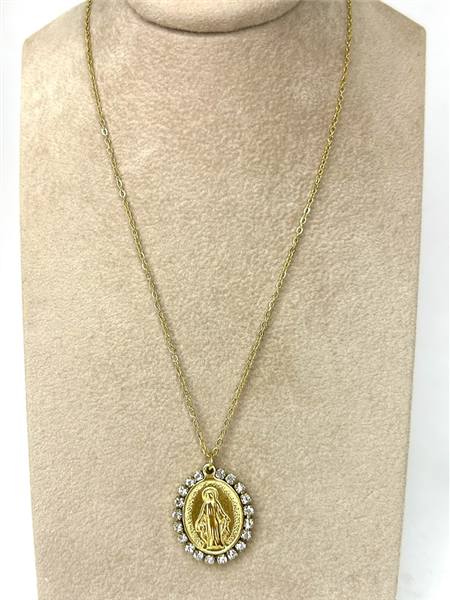 COLLANA MADONNINA STRASS ORO