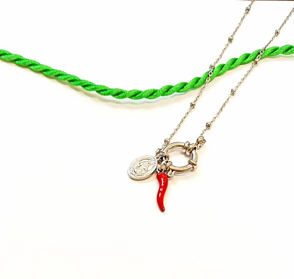 COLLANA PORTAFORTUNA ARGENTO