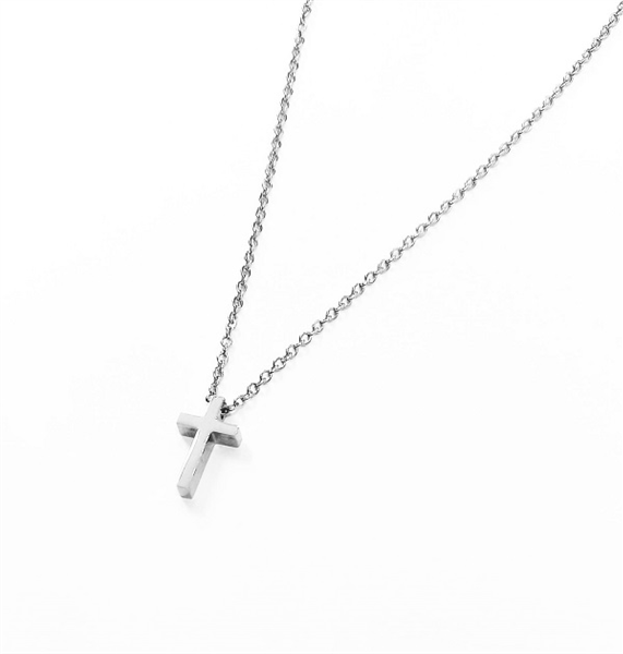 COLLANA CON CROCE E PERLINE