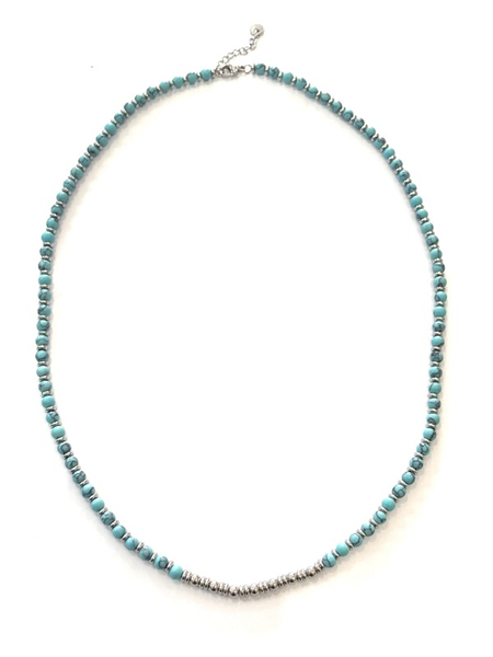 COLLANA PIETRE AZZURRE E ANELLI ARGENTO