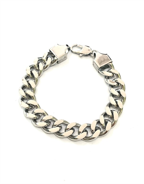 BRACCIALE CON MAGLIE GRANDI ARGENTO